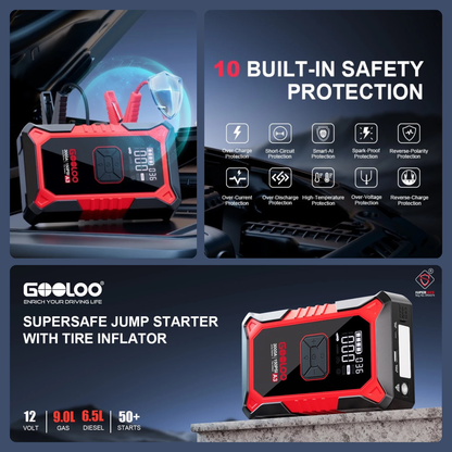 GOOLOO A3 Portable Jump Starter & Air Compressor 3000A