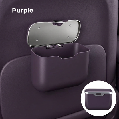 Car Trash Can with Lid – Hanging Storage Bin for Car Interior