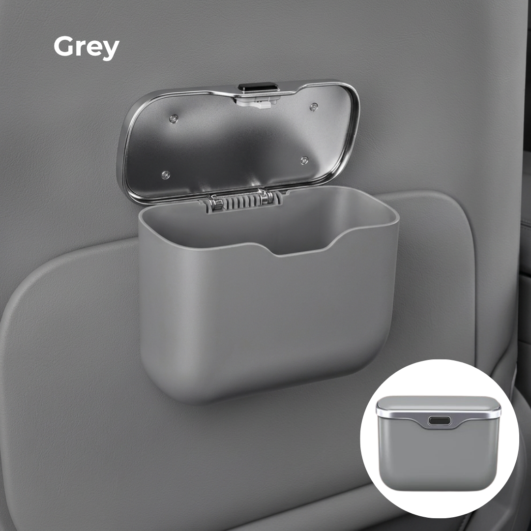 Car Trash Can with Lid – Hanging Storage Bin for Car Interior