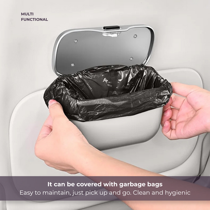 Car Trash Can with Lid – Hanging Storage Bin for Car Interior