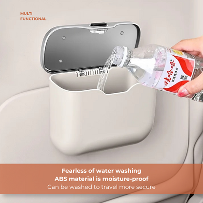 Car Trash Can with Lid – Hanging Storage Bin for Car Interior