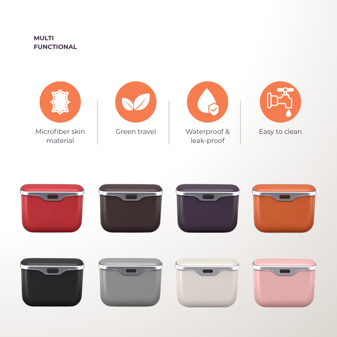 Car Trash Can with Lid – Hanging Storage Bin for Car Interior