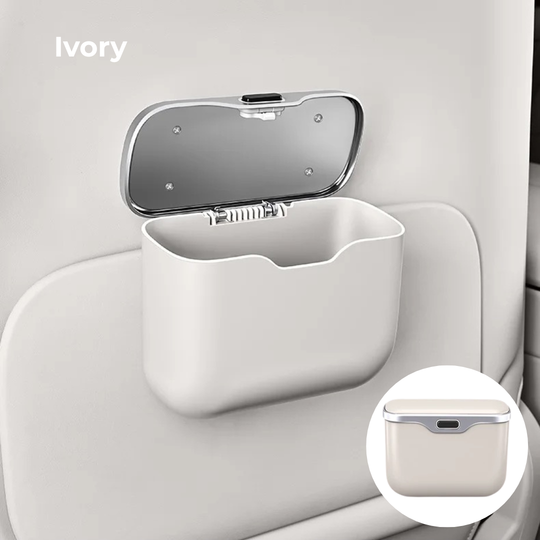 Car Trash Can with Lid – Hanging Storage Bin for Car Interior