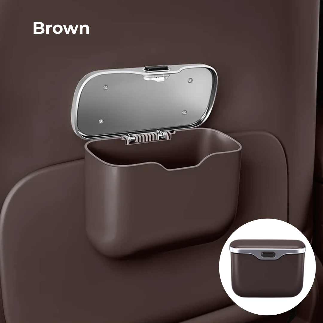 Car Trash Can with Lid – Hanging Storage Bin for Car Interior