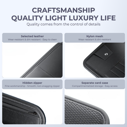 Car Sun Visor Organizer – Leather Storage Pocket for Essentials