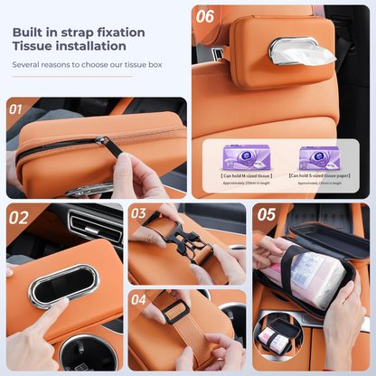 Car Tissue Box Holder – Multifunctional Sun Visor & Armrest Storage