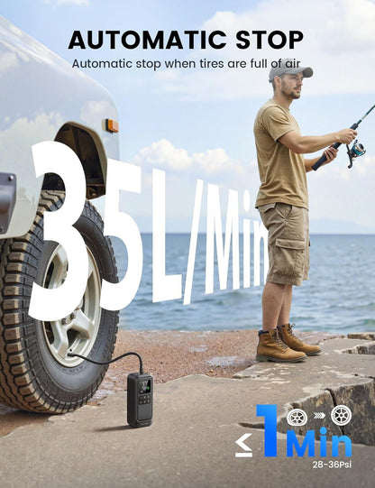 Portable Air Compressor with Digital Pressure Gauge Air Pump Electric Bike Tire Pump for Car Motorcycle Bicycle Balls and More