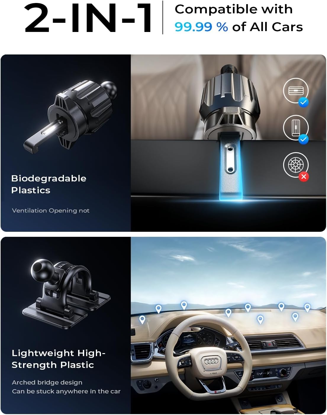 For MagSafe Car Mount Charger, 15W Magnetic Wireless Car Charger,Universal Car Wireless Charger Mount for iPhone 17/16/15/14/13