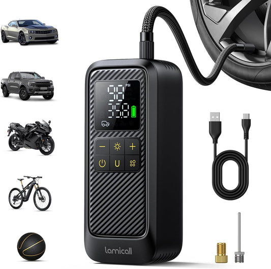 Portable Air Compressor with Digital Pressure Gauge Air Pump Electric Bike Tire Pump for Car Motorcycle Bicycle Balls and More