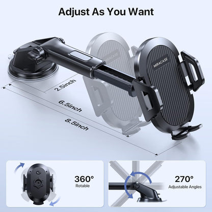 Car Phone Holder Mount 360° Rotation Suction Cup Universal Dashboard Stand Auto Windshield Phone Bracket for Support All Phones