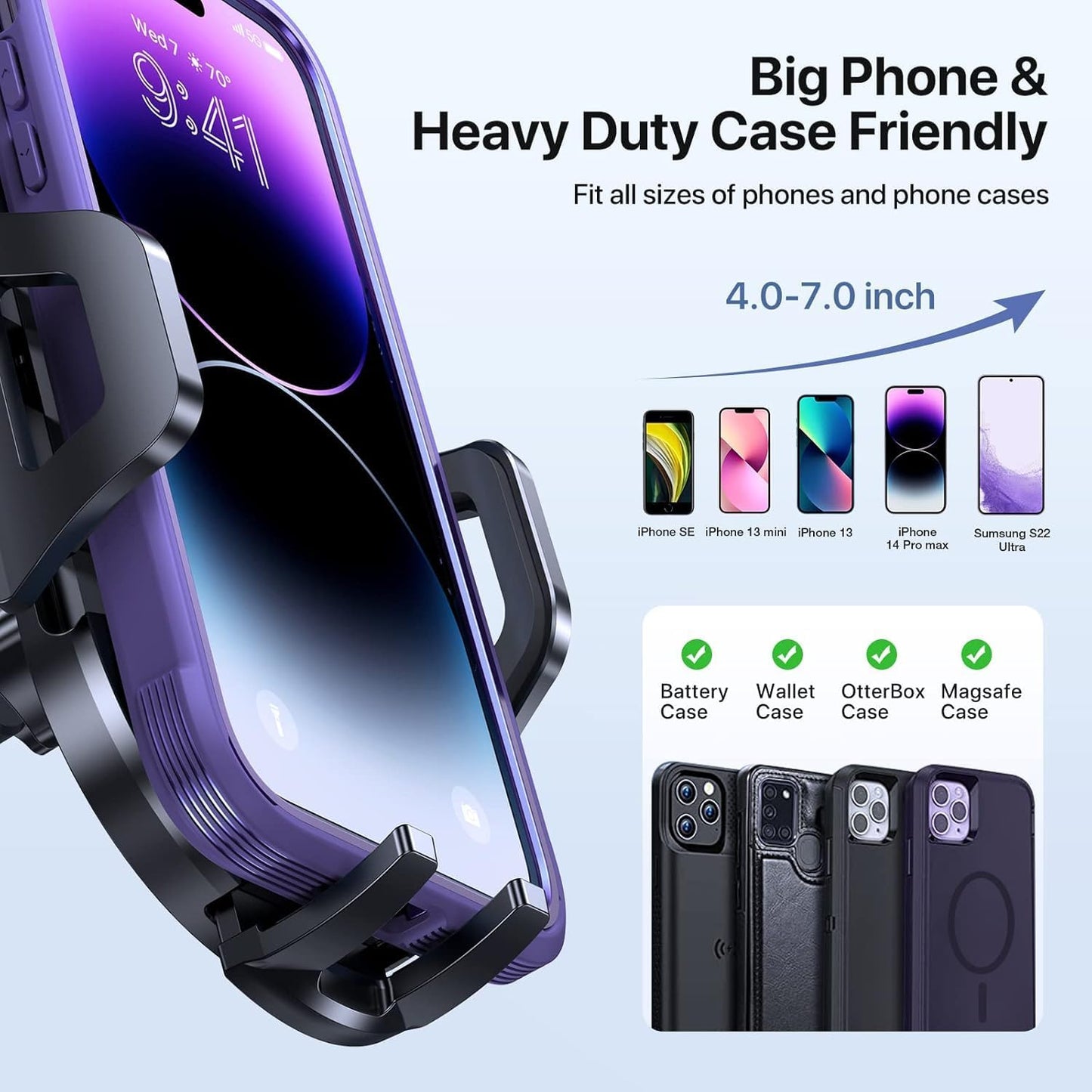 Car Phone Holder Mount 360° Rotation Suction Cup Universal Dashboard Stand Auto Windshield Phone Bracket for Support All Phones