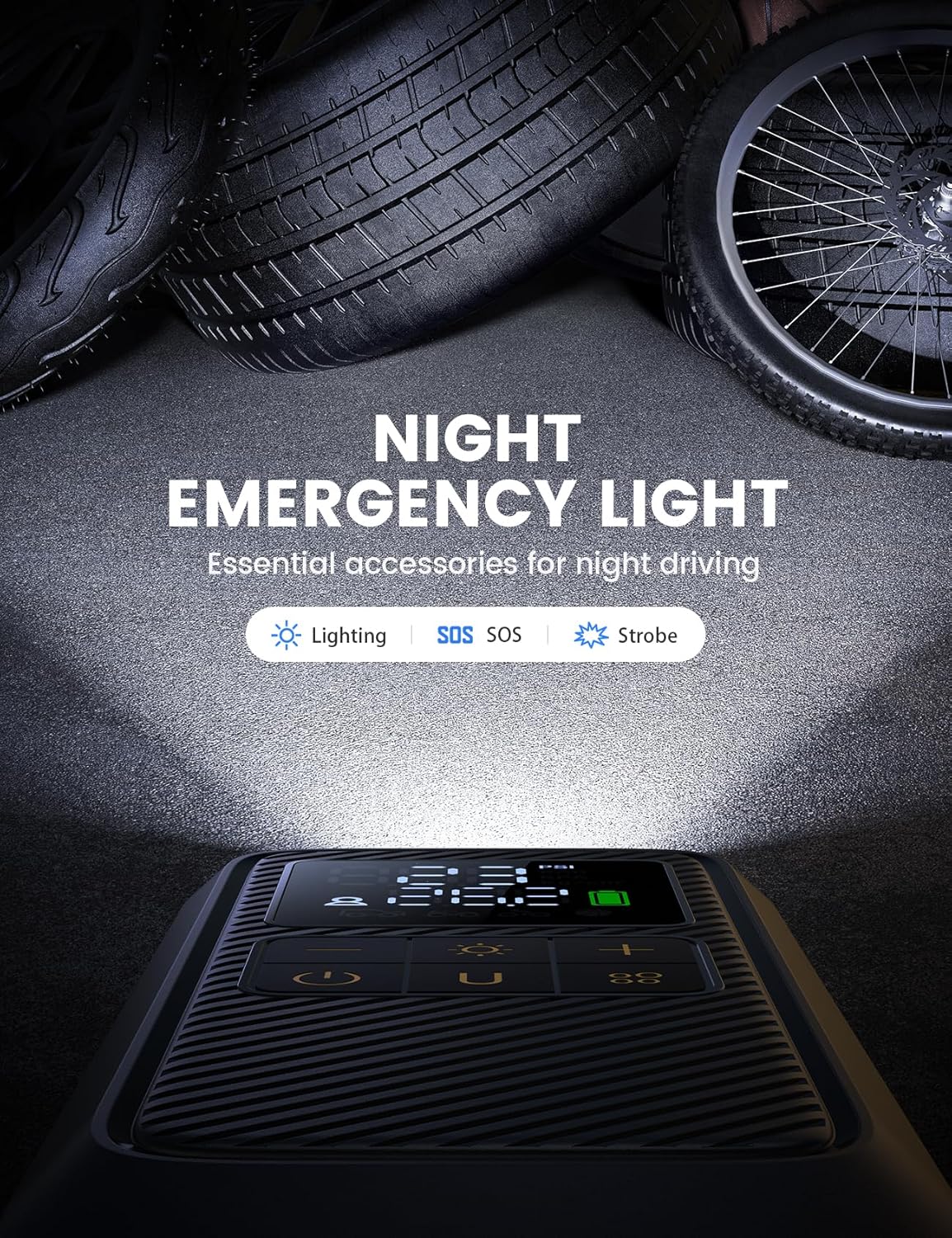 Portable Air Compressor with Digital Pressure Gauge Air Pump Electric Bike Tire Pump for Car Motorcycle Bicycle Balls and More