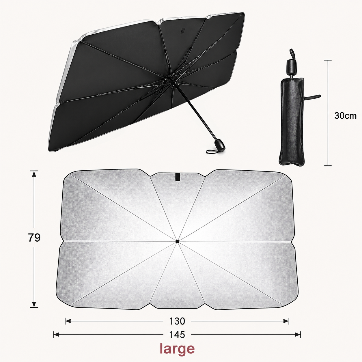 Foldable Car Windshield Sunshade – UV Protection