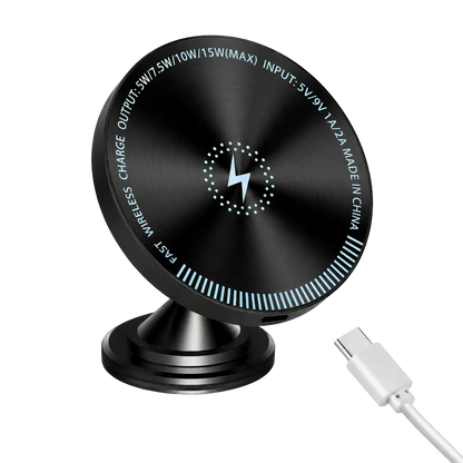 15W Magnetic Car Charger – MagSafe Dashboard Mount with LED