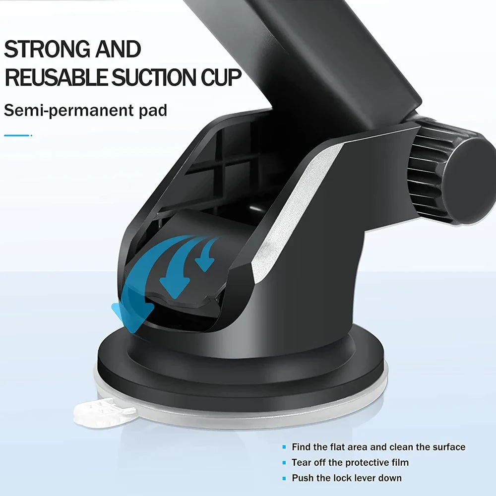 Long Arm Car Phone Mount – Suction Cup Holder