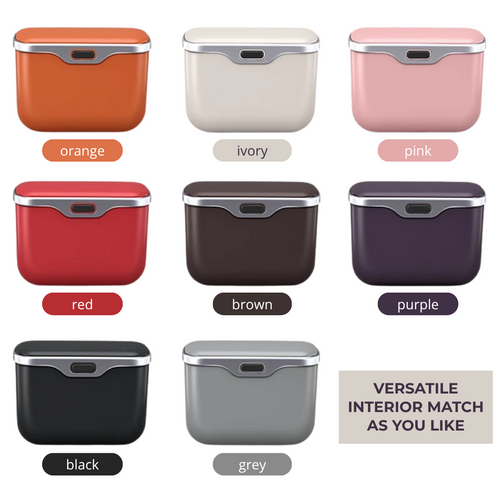 Car Trash Can with Lid – Hanging Storage Bin for Car Interior