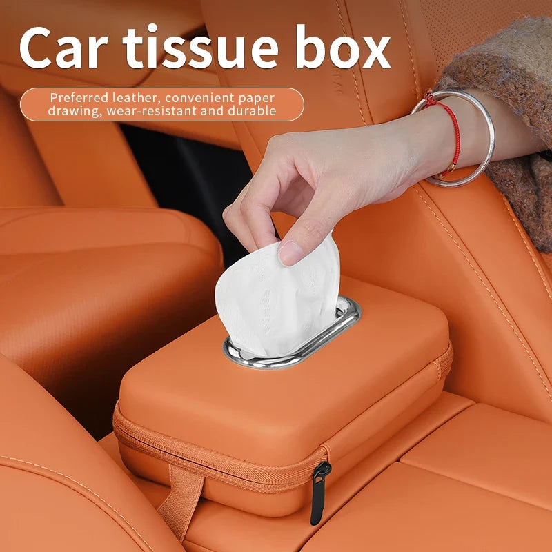 Car Tissue Box Holder – Multifunctional Sun Visor & Armrest Storage