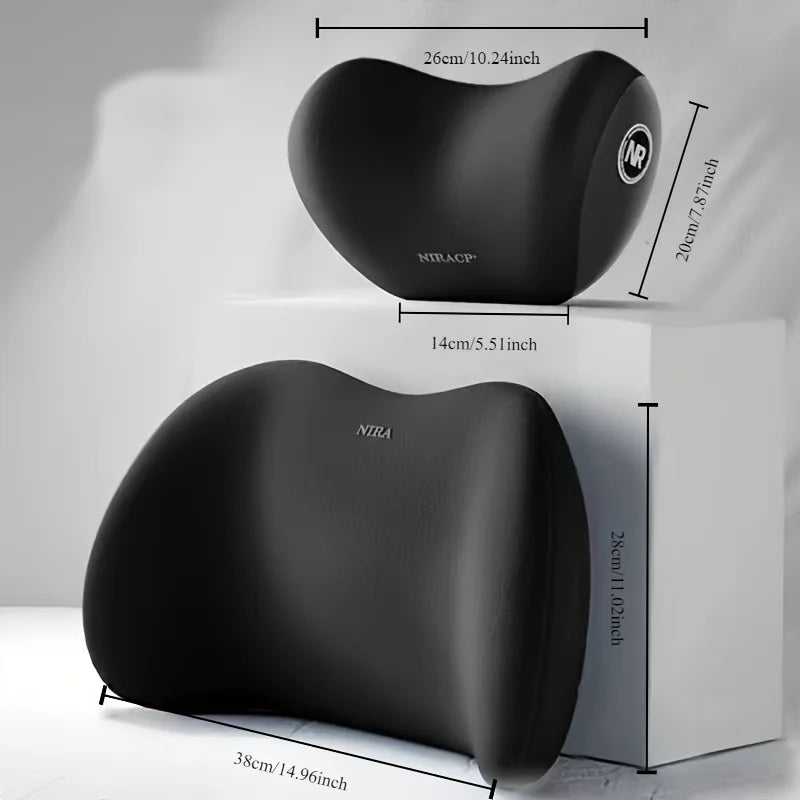 Ergonomic Car Neck & Lumbar Support Cushion Set