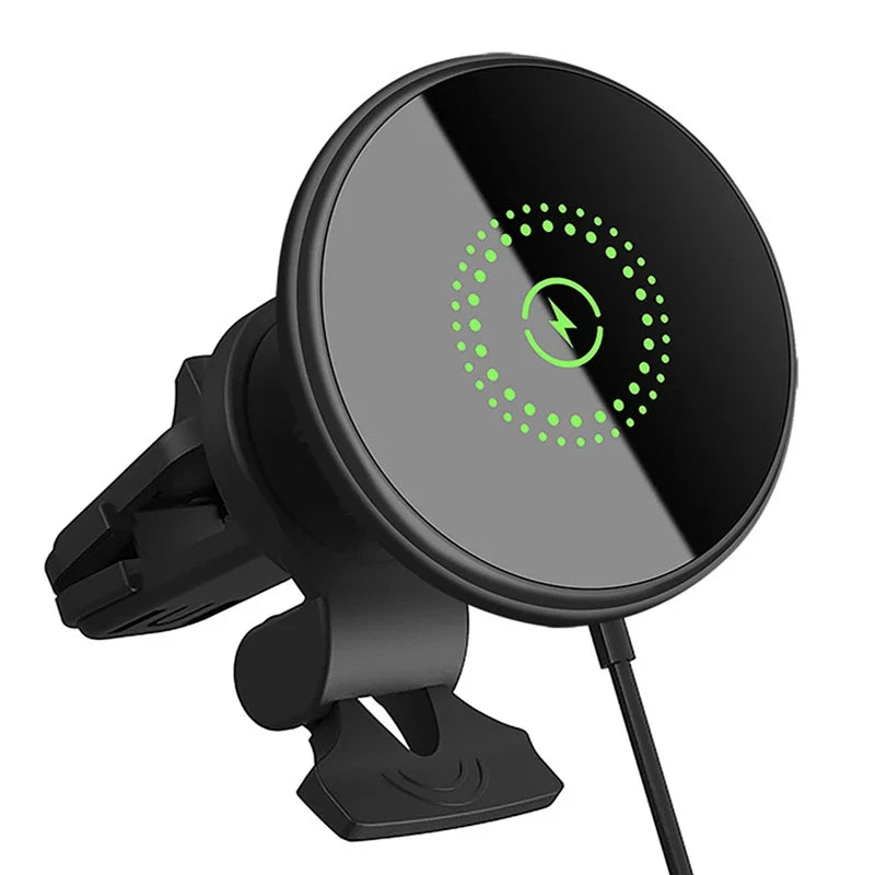 Magnetic Wireless Car Charger Mount – 15W/30W MagSafe