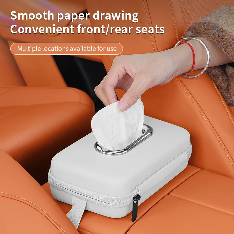 Car Tissue Box Holder – Multifunctional Sun Visor & Armrest Storage