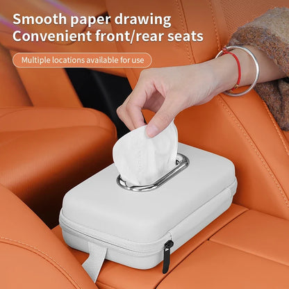 Car Tissue Box Holder – Multifunctional Sun Visor & Armrest Storage