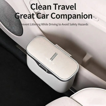 Car Trash Can with Lid – Hanging Storage Bin for Car Interior