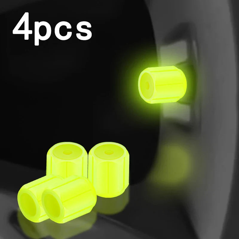 Universal Glow-in-the-Dark Tire Valve Caps