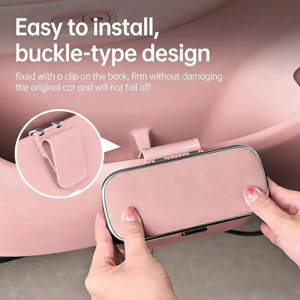 Car Trash Can with Lid – Hanging Storage Bin for Car Interior
