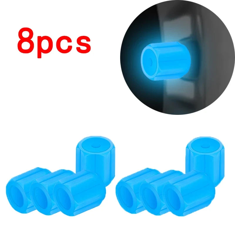 Universal Glow-in-the-Dark Tire Valve Caps