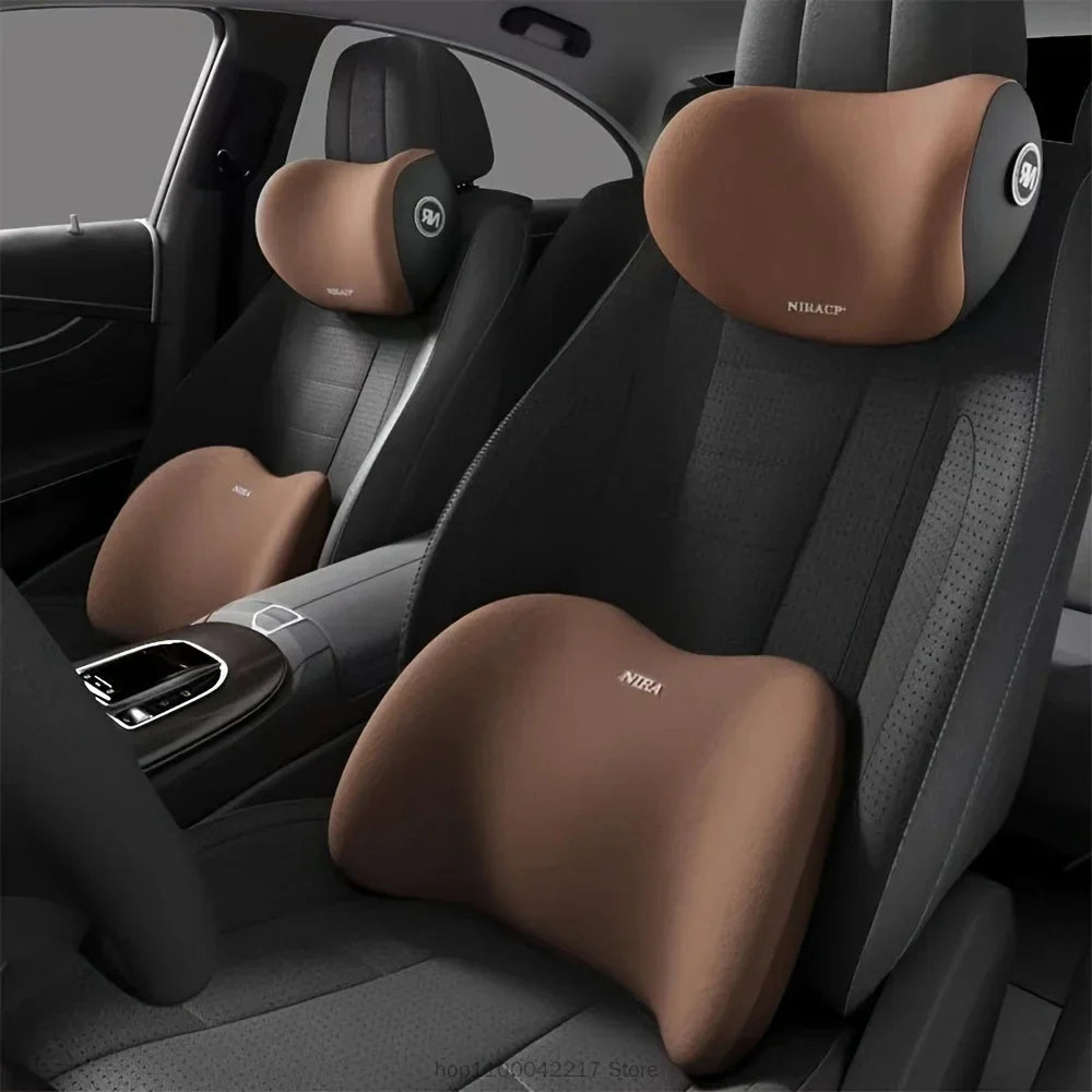 Ergonomic Car Neck & Lumbar Support Cushion Set