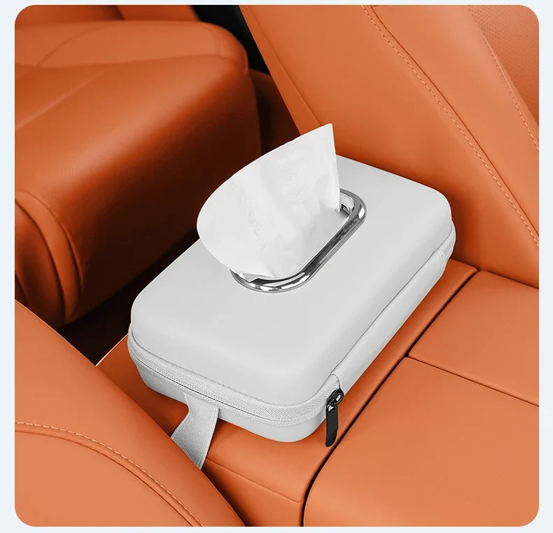Car Tissue Box Holder – Multifunctional Sun Visor & Armrest Storage
