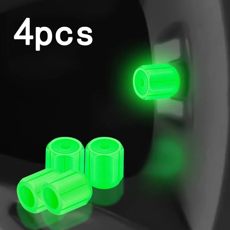 Universal Glow-in-the-Dark Tire Valve Caps