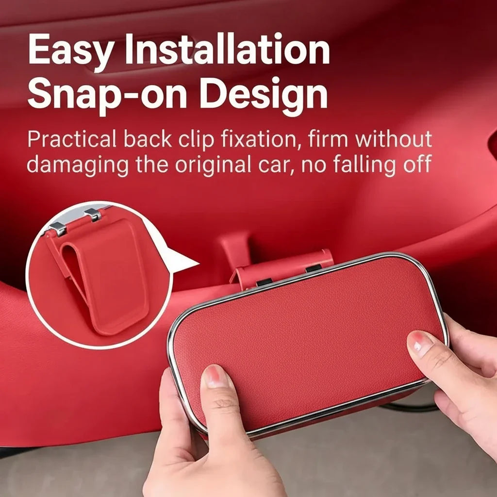 Car Trash Can with Lid – Hanging Storage Bin for Car Interior