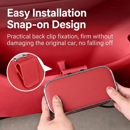 Car Trash Can with Lid – Hanging Storage Bin for Car Interior