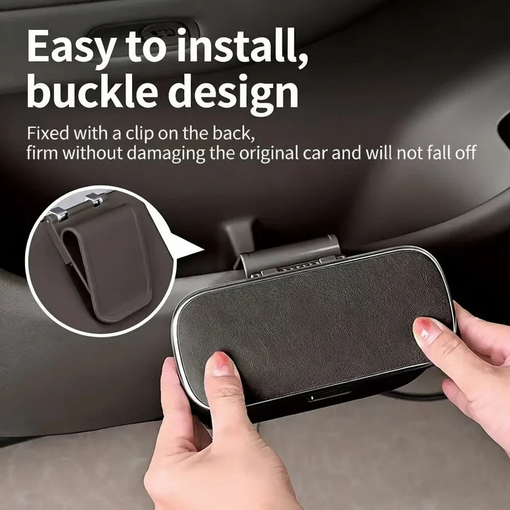 Car Trash Can with Lid – Hanging Storage Bin for Car Interior
