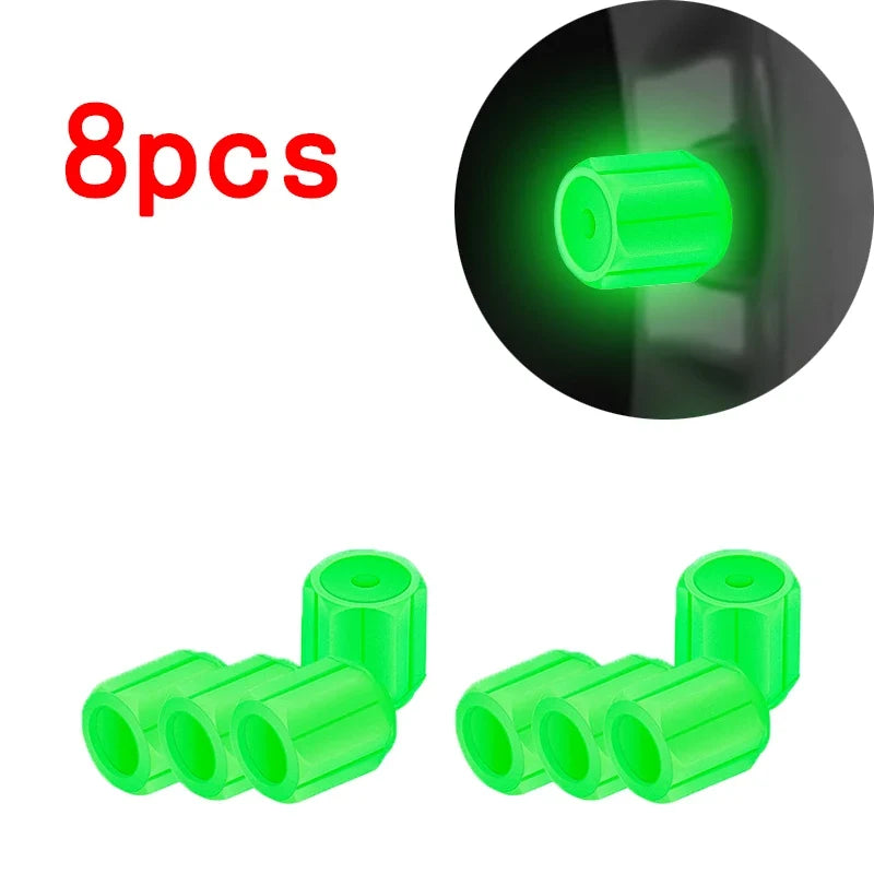 Universal Glow-in-the-Dark Tire Valve Caps