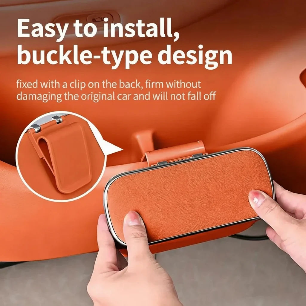 Car Trash Can with Lid – Hanging Storage Bin for Car Interior
