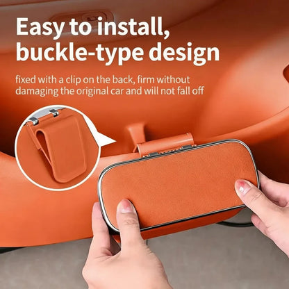 Car Trash Can with Lid – Hanging Storage Bin for Car Interior