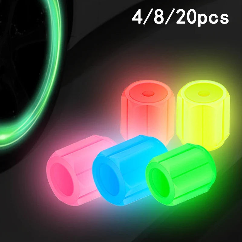Universal Glow-in-the-Dark Tire Valve Caps