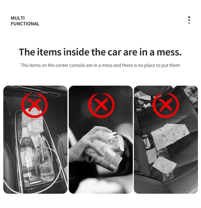 Car Trash Can with Lid – Hanging Storage Bin for Car Interior
