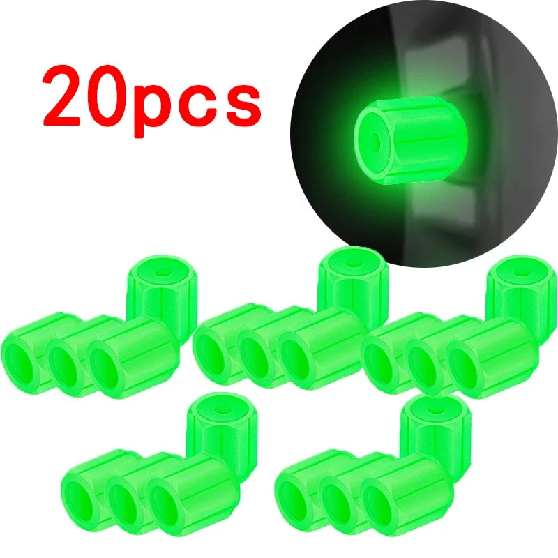 Universal Glow-in-the-Dark Tire Valve Caps
