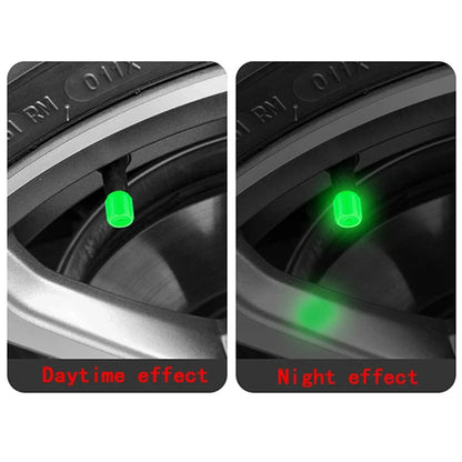 Universal Glow-in-the-Dark Tire Valve Caps
