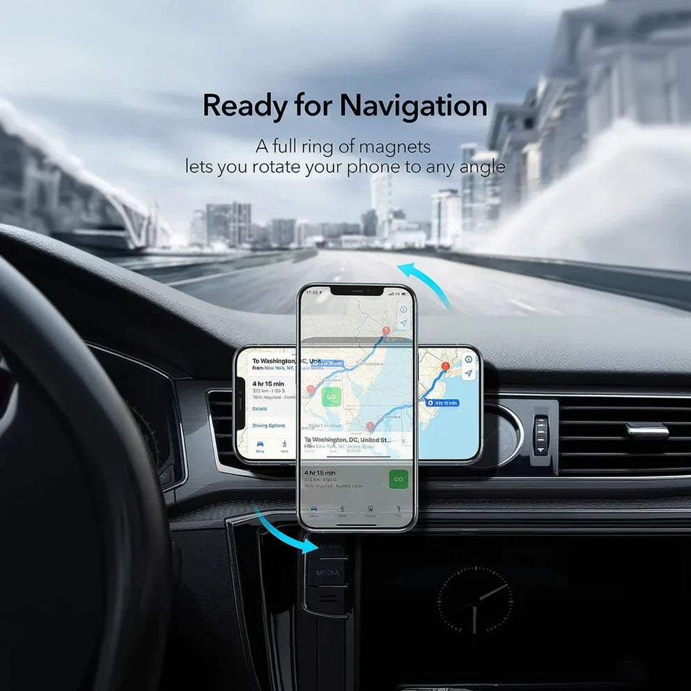 Magnetic Wireless Car Charger Mount – 15W/30W MagSafe