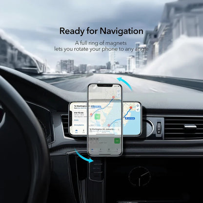 Magnetic Wireless Car Charger Mount – 15W/30W MagSafe