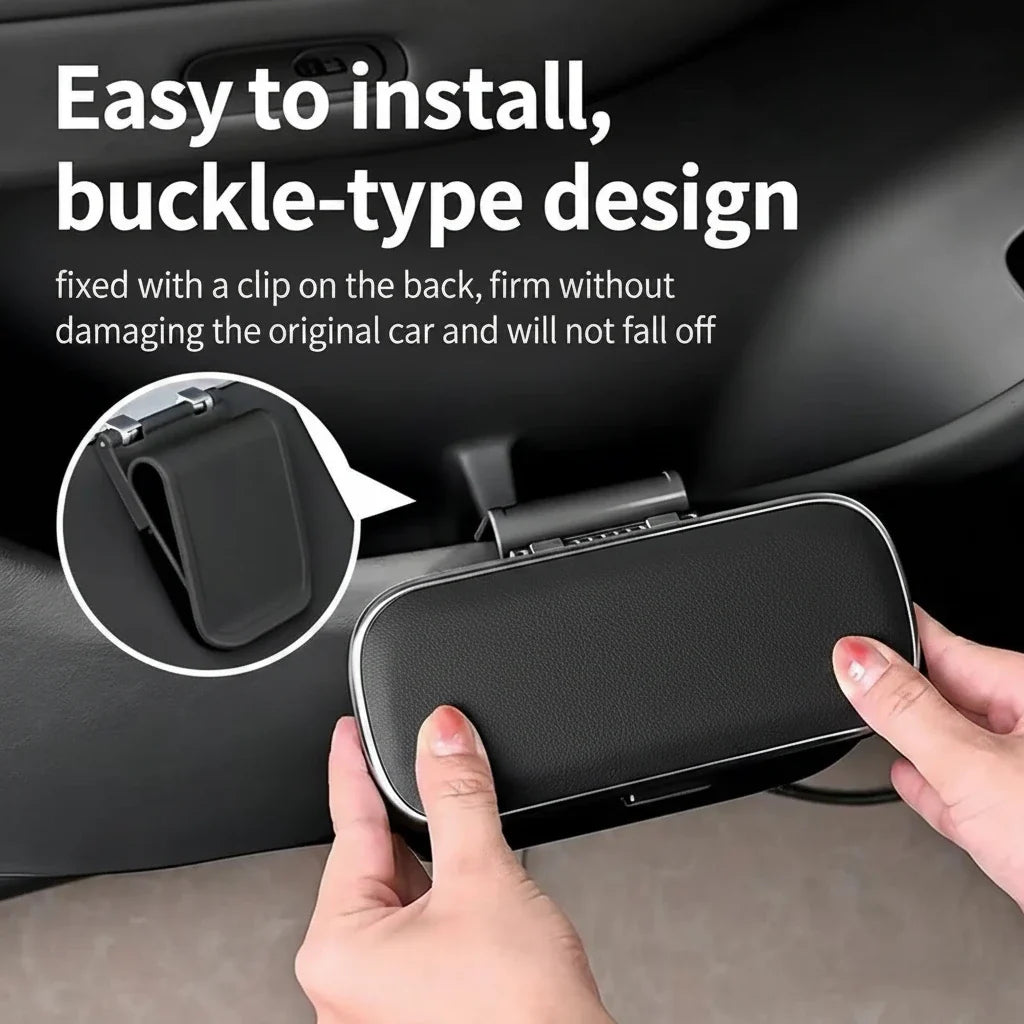 Car Trash Can with Lid – Hanging Storage Bin for Car Interior