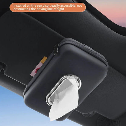 Car Tissue Box Holder – Multifunctional Sun Visor & Armrest Storage