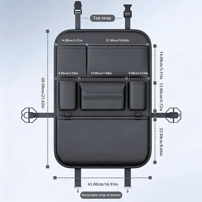 Car Seat Back Organizer – 6-Pocket Waterproof Storage Bag
