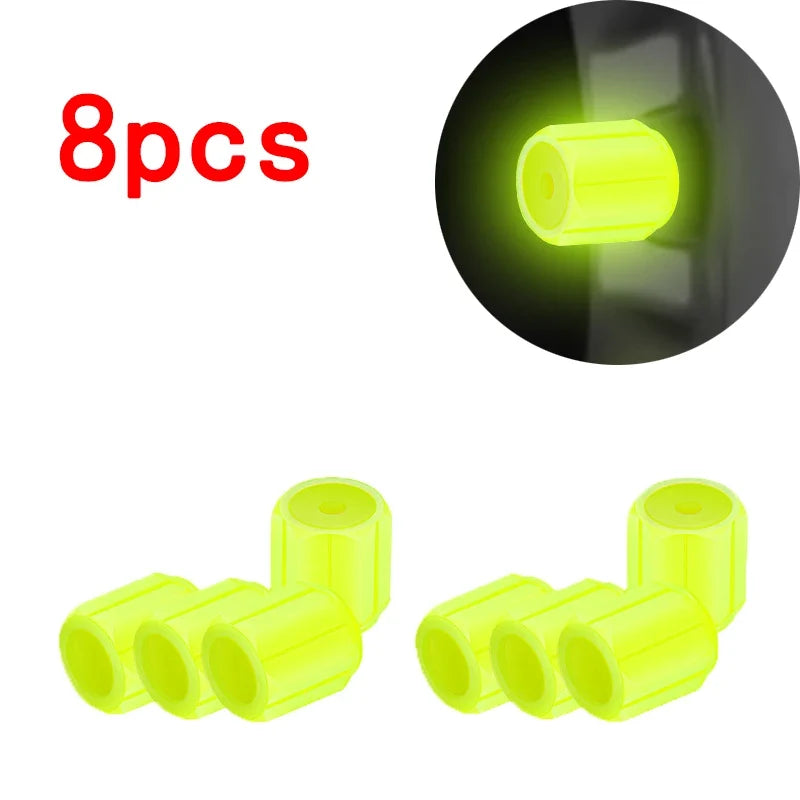 Universal Glow-in-the-Dark Tire Valve Caps