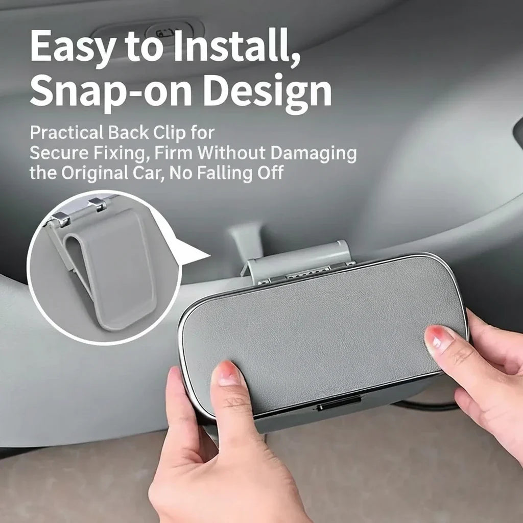 Car Trash Can with Lid – Hanging Storage Bin for Car Interior