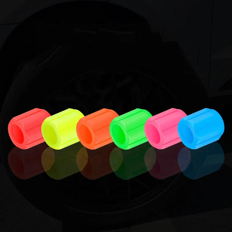 Universal Glow-in-the-Dark Tire Valve Caps
